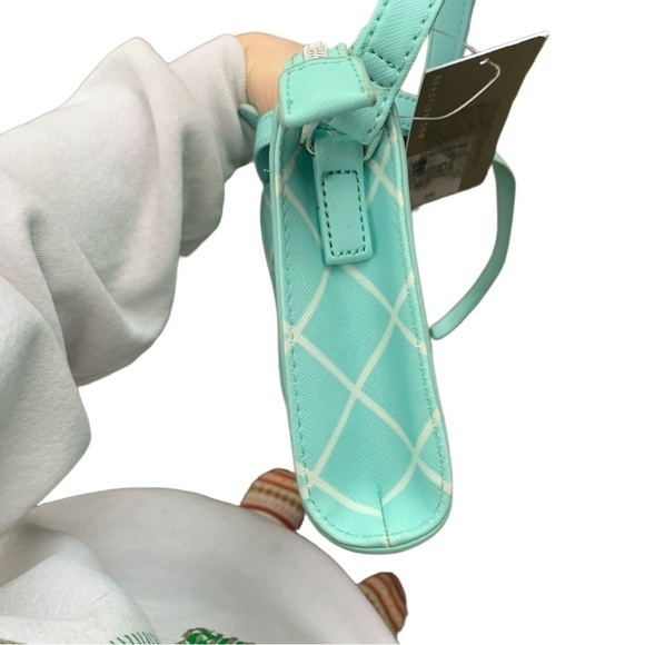 Kenneth Cole Window Pane Mini Crossbody Purse Robin White Girly Preppy Cute - Picture 7 of 12